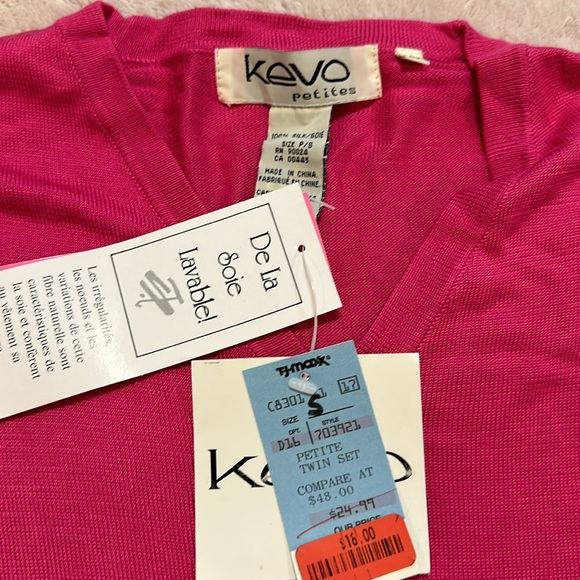 NWT Barbie Pink Silk Sweater. Size Petite Small. - Picture 2 of 7